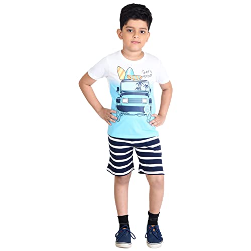 Image of Clothe Funn Boys Printed Cotton Half Sleeves T-Shirt & Shorts Set
