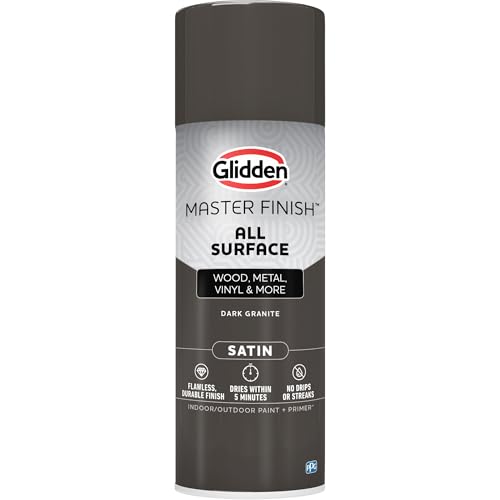 Image of Glidden Master Finish 12 oz. Satin Dark Granite Interior /Exterior All Surface Spray Paint and Primer