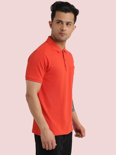 Image of Rupa Bumchums Men Super Combed Cotton Solid Half Sleeve Club Collar Polo Regular Fit T-Shirt with Chest Pocket