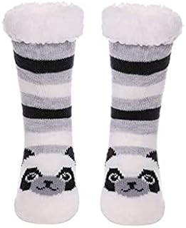 Hileyu Slipper Socks for Girls,Soft Fuzzy Warm Thick Fleece lined Christmas Stockings,Slipper Fluffy Socks,Cute Animal Fluffy Socks,Winter Slipper Socks with Grippers,Thermal Warm Cosy Thick Socks