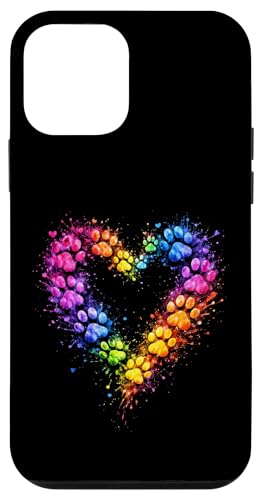 Rainbow Paw Heart Colorful Dog & Cat Lover Pet Art �X�}�z�P�[�X iPhone 12 mini �p