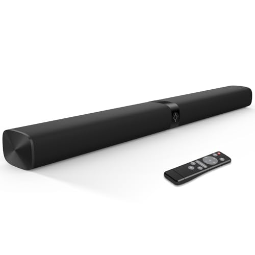 Assistrust - Assistrust Sound Bar, 80W Soundbar with Bluetooth/ARC/Opt/AUX Connect, TV Speakers Sound Bar with Auto Volume Boost, 3 Equalizer Modes, 2 in 1 Detachable Soundbars for TV/PC/Gaming/Projectors