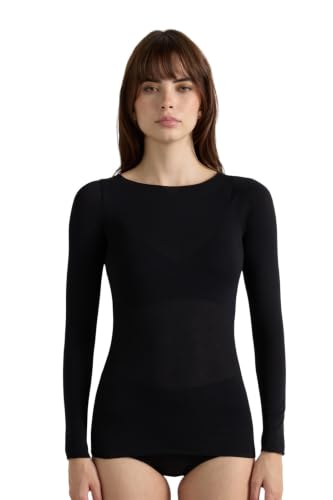 Intimissimi Woman's Sheer Boat Neck Modal Cashmere Ultralight Top
