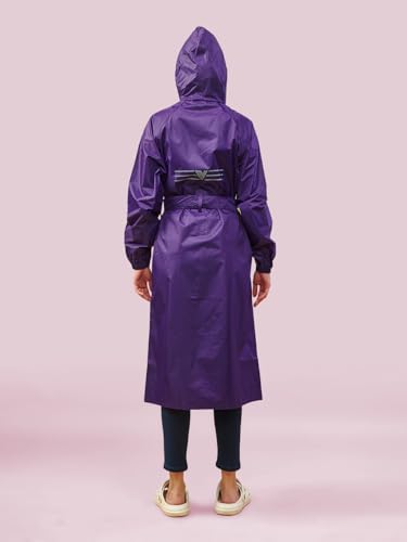 Image of LUX VENUS Solid Long Raincoat for Women