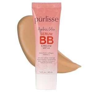 pūrlisse Ageless Glow Serum BB Cream SPF 40 – Glow BB Cream with SPF Enriched with Bakuchiol & Vitamin C to Help Improve Firmness & Reduce Wrinkles for Dewy Skin – Medium (1.4 oz)
