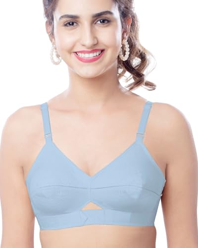 Image of Brida Kavya Xtra Soft Cotton Round Stitch Bra for Women | Full Coverage | Non-Padded | Wireless | Double Layer Support | Heavy Bust | Combo Pack | Colours May Vary