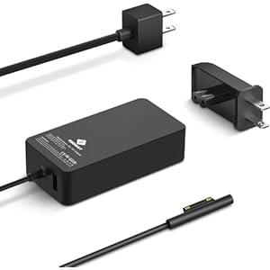 Surface Pro Charger 65W, Surface Laptop Charger for Microsoft Surface Pro 9/8/7+/7/6/5/4/3 Surface Laptop 5/4/3/2/1/Studio, Surface Book 2/1, Surface Go 3/2/1 Support 44W, 36W,6FT Power Cord