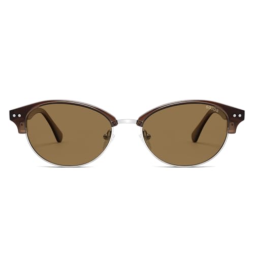 Image of SOJOS Trendy Oval Polarized Sunglasses for Women Retro Cute Shades Sunnies SJ2687