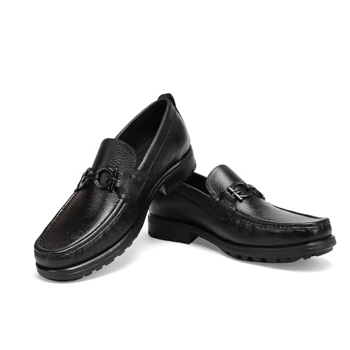 Men's Formal Leather Dress Shoes Business Handmade Buckle Slip On Penny Loafer Wedding Party Shoes for Men4