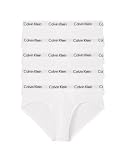 Calvin Klein Men's Cotton Stretch 5-Pack Hip Brief, 5 White, L