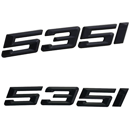 Image of 1Pc 535i Emblem Trunk Lid Car Rear Badge Decal Number Letter Replacement for 5 Series Cars (Gloss Black)