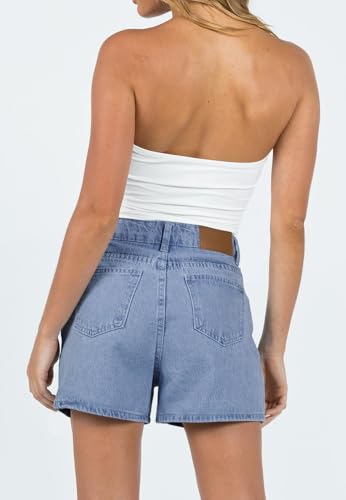 Chiczone Womens High Waisted Denim Shorts Stretchy Straight Leg Jean Shorts Summer Hot Short Pants Blue S thumb #4