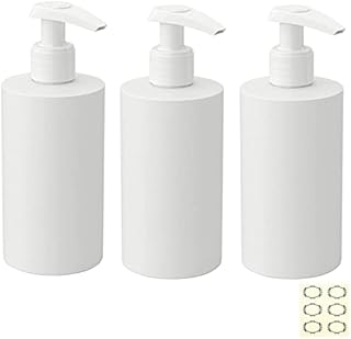 Yalbdopo 3 x 200ML Dispenser Pump Bottles - Empty Refillable White Plastic Bottles Lotion Pump Bottle Shower Gel Storage Holder Container - Ideal for Hand Sanitizer Cleaning/Travel Toiletries/Shampoo