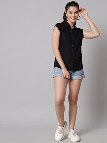 Image of FUNDAY FASHION Women's Rayon Blend Regular Fit Solid Casual Sleevesless Shirt (Pack of 2)