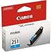 Canon CLI-251 Genuine Cyan Ink Tank, Compatible with MG6320, IP7220 & MG5420, MX922, MG5520, MG6420, MG7120, iX6820, iP8720, MG7520, MG6620, and MG5620 Printers