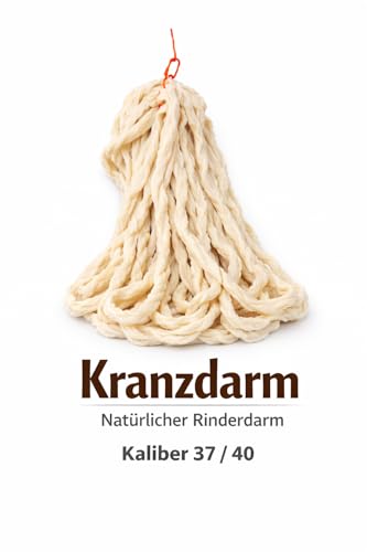 Fleischer- & Restaurantbedarf Kühren - Rinderkranzdarm 18m Länge für Wurstherstellung | Naturdarm | Stabil & Elastisch | Vielseitig für Salami, Bratwurst, Chorizo | Kaliber 37/40