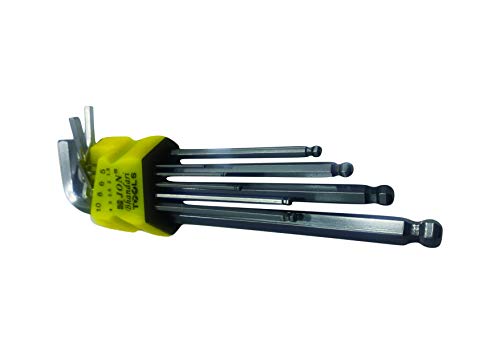 Image of Jon Bhandari Tools Allen Key Set Ball Point (1.5mm - 10mm) | 9pc Hex Key /Wrench Tool Kit | Chrome Vanadium Steel | L-Shaped Hexagon Screwdriver Set for Bike, Furniture, DIY & Garage Use