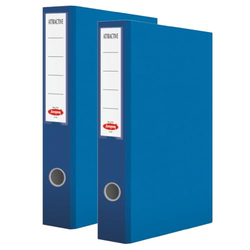Image of Anupam Attractive Lever File | N1 Full Size | U-Shaped Clip Binder Box | 100% Recycled Lightweight Sturdy Board with Robust Textured Cover| Finger Grip Hole | Office & Home (Royel Blue Pack of 2)