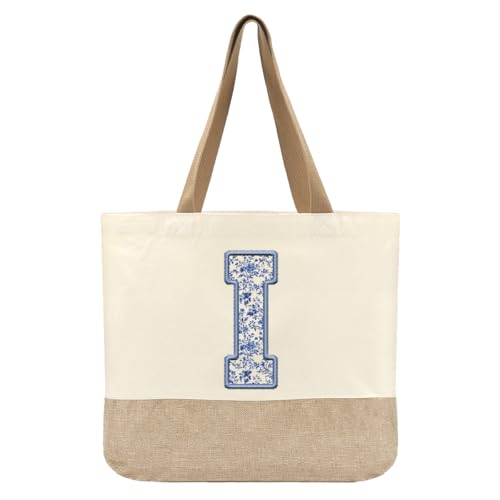 Bolso tote de lona para mujer, personalizable con monograma, ideal para bodas, compromisos, fiestas, luna de miel, cumpleaños, playa, vacaciones y como regalo para mamá, abuela, maestras, amigas o damas de honor miniatura 1