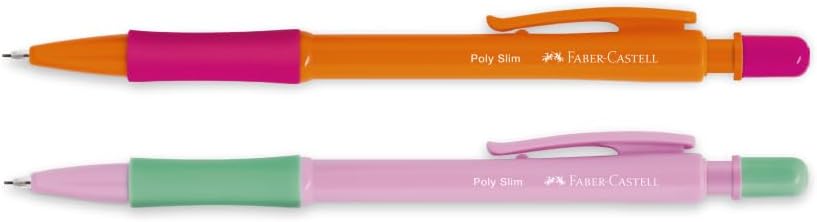Lapiseira Poly Slim 0.7mm Faber-Castell - Rosa e Roxa, 2 unidades