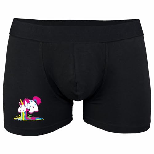 Spaß Kostet Jungs Männer Boxershorts mit lustigen Motive Kotzendes Einhorn Fun Spass Metal