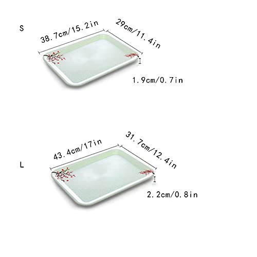 Serving Tray Butler Tray Serving Tray Imitation Porcelain Plastic Tray, Trays For Eating Breakfast Party Kitchen Tea Home Decor Serving Trays (With Small Disc) Breakfast Tray Food Tray #TOP1