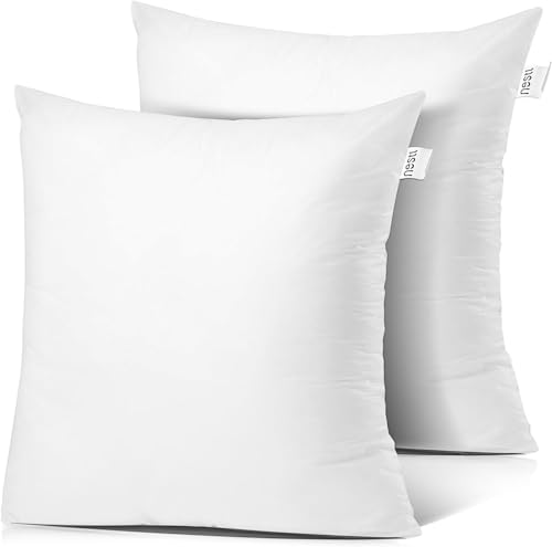 Image of Nestl 28x28 Pillow Inserts - Throw Pillow Insert 28x28, 2 Pack Euro Pillows 28x28, Decorative Euro Pillow Insert 28x28 White, 28 X 28 Pillow Insert, Lumbar Pillow Insert for Bed and Couch
