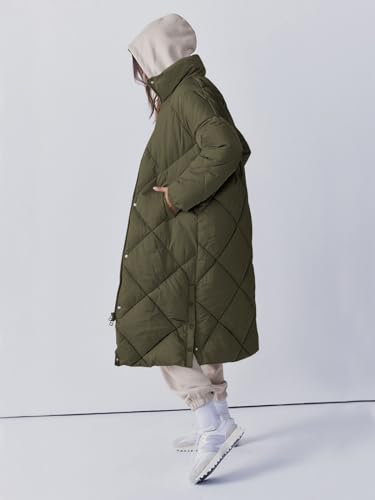 Womens Long Puffer Jacket Zip Up - image 3