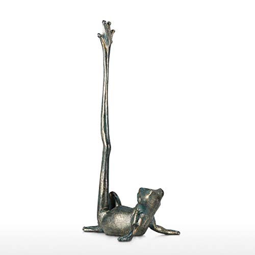 Frog Paper Towel Holder Animal Toilet Paper Roll Holder Antique Cast Iron Organizer Cast Iron Paper Towel Stand - Image 2