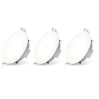 Aigostar LED Einbaustrahler Flach 230V 4.8W led spots badezimmer, IP65 Wasserdicht led Einbauleuchten, Natürliches Licht 4000K, Ø68mm Lochdurchmesser, Rund Weiss 3er Set