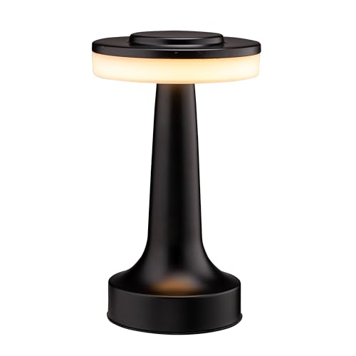 O’Bright Portable LED Table Lamp with Touch Sensor, 3-Levels Brightness, Rechargeable Battery Up to 48 Hours Usage, Night Light for Kids Nursery, Nightstand Lamp, Bedside Lamp (Matte Black) by O'Bright - Used condition - US$25.98