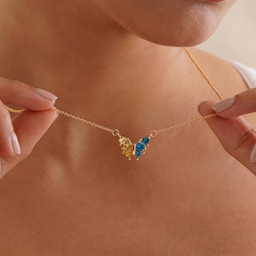 Butterfly Birthstone Necklace for Women Gold Dainty Butterfly Necklace for Mother Daughter/Sister/Grandmother Granddaughter/Friends/Bestie Birthstone Jewelry Gift4
