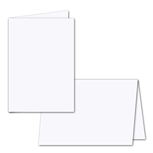 Vikbart engångspapper för DIN A5 dubbla kort – 297 x 210 mm (210 x 148 mm vikta) – perfekt för tryck med bläck och laser – matt papper av hög kvalitet från Gustav NEUSER® 50 Stück Weiß