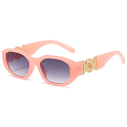 Image of LASPOR Irregular Sunglasses for Women Men Trendy Retro Vintage Rectangle Glasses Hexagon Shades Driving UV400 Protection