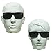 Locs Super Dark Sunglasses Mens Black Wrap Around Lowrider Gangster Cholo Vintage Flat Top (Deville Matte - Fits Med - Lg, Grey)