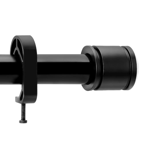 Shower Curtain Rod Tension Rod 24 to 72 Inch Never Fall Off Innovative Buckle Rustproof No Drilling Easy to Install 1 Inch Diameter Suitable for Bathroom Window Door Wardrobe Kitchen (Black)