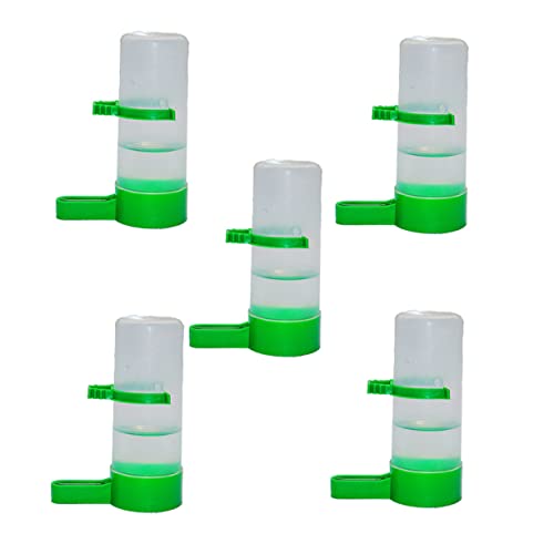 TOGEVAL 5 pièces Mangeoire à Oiseaux Automatique avec Abreuvoir Projections Distributeur Eau pour Oiseaux Durable pour Cages et Murs