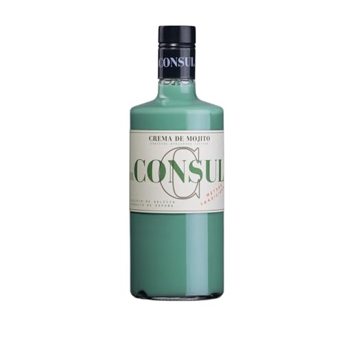 Licor Crema de Mojito El Consul – Orujo Gallego con Toque Refrescante de Mojito | Sabor Suave, Cremoso y Mentolado | Bebida Espirituosa Artesanal para Disfrutar Bien Fría.