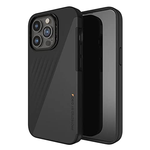 Coque fine iPhone 13 Pro Max antichoc Gear4 Brooklyn Snap cuir végétalien noir