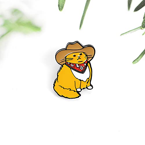Cute Pins Backpack Pins Alloy Enamel Brooch Cat Funny Cat Brooch Cowboy Badge Pin for Bookbags Clothes/Jackets & Hat Decoration2
