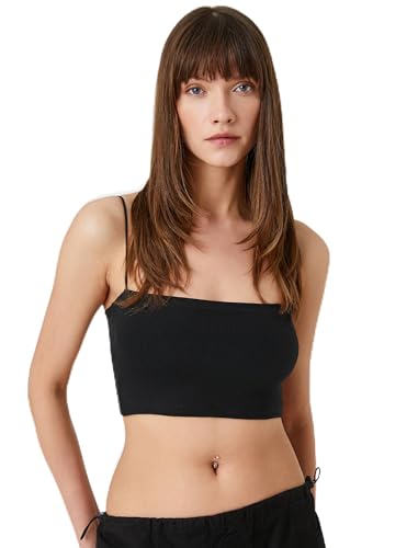 Débardeur noir à fines bretelles Koton pour sublimer votre taille haute