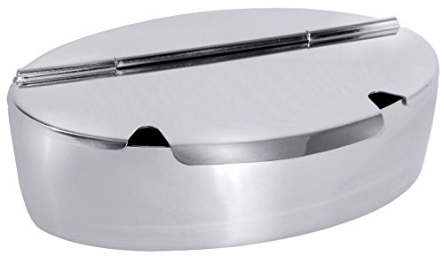 Zuccheriera In Acciaio Inox Con Coperchio Inclinato In Vetro E Cucchiaio – Capacità 300 Ml, Per Casa, Bar E Ristorante
