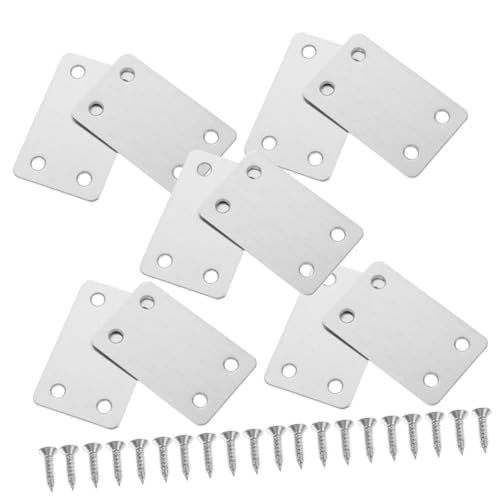 CIYODO Stainless Steel Brackets 20pcs Flat Plate Metal Brackets for Wood Steel