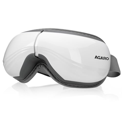 AGARO Supreme Eye Massager with Lukewarm Heat, Relax, Reduce Eye Strain, Relief from Stress, Air Compression Massage, 180° Foldable, 5 Modes, Bluetooth Music, Improves Sleep