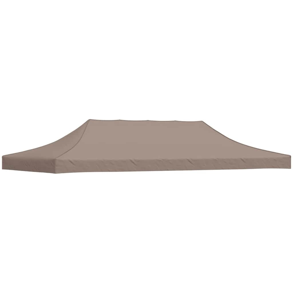 vidaXL Party Tent Roof Garden Outdoor Living Replacement Canopy Gazebo Marquee Pavilion Top Cover Sunshade Sun Shelter 6x3 m Taupe 270 g/m²
