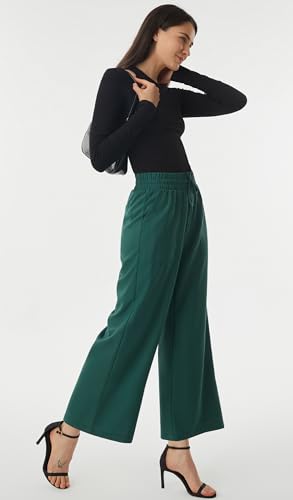 AFITNE Women Linen Palazzo Pants Summer Boho Wide Leg High Waist Casual Lounge Pants with Pockets4