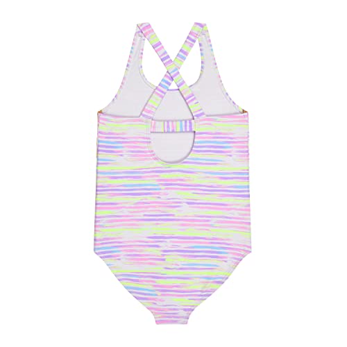 Juicy Couture Girls 2 Pack One Piece Swimsuit Set, Kids Bathing Suit Swimwear, Cute Ombre Tie Dye Tropical Print Beach Wear3