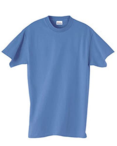 T-shirt ComfortSoft Hanes bleu en coton doux 5.2 oz à coutures renforcées