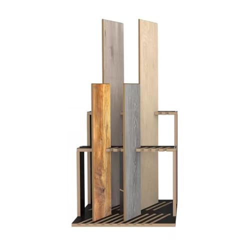 Présentoir pour carrelage d'exposition haut de gamme en bois avec 10 fentes de rangement