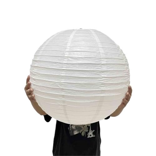 LVYUDS Farolillos Feria Blancos Bricolaje Pintura 10 Unidades Farolillos De Papel para Niños Escribir Deseos Lampara Papel Techo Banquete Decoraciones(50cm)